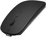 Bluetooth Maus für Mac/iPad/iPhone (iOS13 und höher)/Android PC/Computer, wiederaufladbar, geräuschlos, Mini Kabellose Maus für Windows/Linux/Mac, 3 DPI Einstellbares Bluetooth 5.0 Black