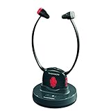 Thomson kabelloser TV-Kopfhörer für Senioren mit Ladestation (In-Ear-Kopfhörer mit getrennter Lautstärkeregelung, digitaler Kinnbügel-Kopfhörer mit geringem Gewicht, Bluetooth, Mikrofon) Schwarz