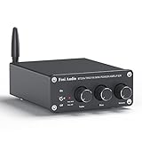 Fosi Audio BT20A Bluetooth Amplifier, Mini HiFi Stereo Amp Integrated Receiver for Home Audio Passive Speakers, BT 5.0 Class D 2.0 Channels, 100W x 2 TPA3116 Chip, Treble & Bass Control Knob