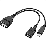 PremiumCord USB Adapterkabel, OTG, Buchse + Micro USB Stecker, Farbe schwarz, 14 cm