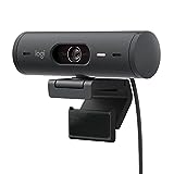 Logitech Brio 500 Full-HD-Webcam mit Auto-Lichtkorrektur, Zeigemodus, Doppelmikrofon + Rauschunterdrückung, Webcam-Abdeckung, für Microsoft Teams, Google Meet, Zoom, USB-C-Kabel - Graphit