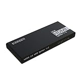 KanaaN HDMI 2.0 Matrix Switch Splitter HDCP 2.2 umgehen, 1x2 4K 1080p Ultra Dünn | PS5, Notebook, EDID Speicher, CEC, Daisy Chain, SP14HS, Dolby 5.1 / TrueHD, Verteiler Verstärker für Projektor, HD-TV