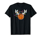 Weihnachtsbaum Lichterkette Basketball Lustiges Weihnachts T-Shirt