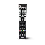 Thomson Fernbedienung für LG Fernseher (lernfähige Ersatzfernbedienung, sofort einsatzbereit, Universal-Fernbedienung für LG TV, leuchtende Tasten, Simple-Mode für Senioren) schwarz