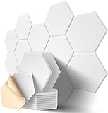 Hexagon Akustikplatten Selbstklebend, 12 Stück Hohe Dichte Schallabsorber für Decken-/Tür-/Wanddekoration und Akustische Behandlung, Studio/home/Gaming Deko (30x26x0.9cm)