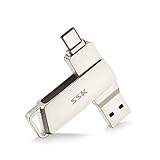 SSK USB C-Disk 64GB Speicher 150 MB/s Dual-Laufwerk Typ C + USB 3.2 Jump Flash Drive-Speicherstick Kompatibel mit Thunderbolt 3 für Android Phone, MacBook/Pro/Air und mehr