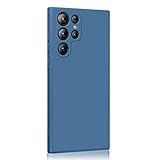 AK Kompatibel mit Samsung Galaxy S22 Ultra Hülle Silikon Handyhülle mit Microfiber Stoßfeste Schutzhülle Hülle für Samsung S22 Ultra 5G 6.8' (Navy blau)