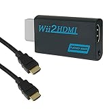 GoldOars Wii HDMI Adapter Wii zu HDMI Adapter 1080P/720P HD Converter Adapter mit 3,5mm Stereo Audio Buchse +1.5m HDMI Kabel Unterstützt NTSC/PAL Format für Smart TV HDTV (Schwarz)
