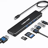 Lemorele USB C Hub – USB C Adapter 7 in 1, USB C HDMI Adapter mit 4K HDMI, 1 USB 3.0 & 2 USB 2.0, PD 100W, SD/TF, Docking Station USB C für MacBook Air/Pro, iPad, Windows, Lenovo, Switch, Chromecast
