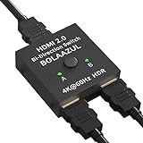 HDMI Switch Splitter 【4K@60Hz】, BolAAzuL Bidirektionaler HDMI 2.0 Umschalter 1 in 2 Out oder 2 in 1 Out, HDMI Switch 2 Port Display Selector (2 x 1/1 x 2) 4K 3D HD 1080P für PS4, PC