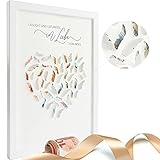Mia Félice Geldgeschenk für das Brautpaar in edler » Perlmutt Optik « inkl. einem hochwertigen weißen Holz-Rahmen. Das Hochzeitsgeschenk was Mr. & Mrs. lieben Wird. Wedding Gift - Just Married