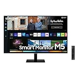 Samsung M5 Smart Monitor S32BM500EU, 32 Zoll, VA-Panel,Bildschirm mit Lautsprechern,Full HD-Auflösung,Bildwiederholrate 60 Hz, 3-seitig fast rahmenloses Design,Smart TV Apps mit Fernbedienung, Schwarz