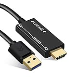 ELECABLE Adapterkabel USB auf HDMI mit Audio für Mac OS Windows 10/8/7/Vista/XP, USB 3.0 auf HDMI Stecker HD 1080p Monitor Monitor Adapter Video Konverter (1,8 m)