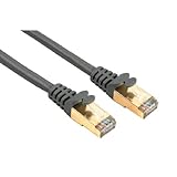 Hama Ethernet Cat 5e Netzwerkkabel STP (5m Patchkabel, 1000Mbit/s, vergoldet, geschirmt, für z. B. Apple TV 4, Smart-TV, PC, Notebook) grau