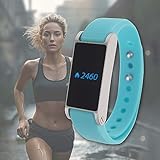 Smartwatch Fitnessuhr für Damen und Herren mit Bluetooth 4.0 u. OLED-Display: Fitband Tracker Funktion, Schrittzähler, Kalorienzähler, Schlafüberwachung, Distanzmessung für optimale Fitnessergebnisse