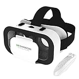 VR Brille für Handy,Virtual Reality 3D Brille,mit Bluetooth Fernbedienung,kompatibel IOS Android 4,7-6,5 Zoll für Samsung Note 10+/S20/S22/S23,mit iPhone X/12/13/14