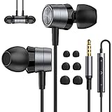 Geräuschisolierende In-Ear-Kopfhörer mit Kabel und Mikrofon, kabelgebundene 3,5-mm-Klinken-Kopfhörer mit Lautstärkeregler Kompatibel mit Samsung, Android, MP3, den meisten 3,5-mm-Audiogeräten