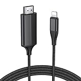 lulaven HDMI-Kabel für iPhone,2,0 m HDMI-Konverterkabel,HDMI-Verbindungskabel,iPhone/Pad/Pod zu TV/Monitor/Projektor,Kompatibel mit iPhone14, 13, 12, 11, YouTube-TV-Ausgang,HD1080P,Plug and Play