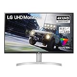 LG UHD 4K Monitor 32UN550-W.AED 80 cm - 31,5 Zoll, HDR10, AMD FreeSync, MAXXAUDIO, 350 cd/m², Silber weiß, Schwarz