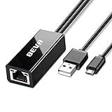 BEVA Chromecast und TV Stick Ethernet Adapter Micro USB zu RJ45 LAN Netzwerk Adapter mit USB 2.0 Netzkabel für Stromversorgung