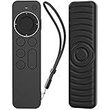 AHASTYLE Fernbedienung Hülle für Apple TV Siri Remote Control 4K 2021, Welligkeit Anti-Rutsch Silikone Remote Case für Apple TV 4K 2021 (Schwarz)