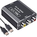 AMANKA RCA zu HDMI Konverter mit HDMI Kabel, Mini AV auf HDMI Adapter Composite Cinch 3RCA CVBS zu HDMI Video Audio Wandler Unterstützung PAL/NTSC für TV DVD PS3 Sky VHS STB Blue Ray usw- Aluminum