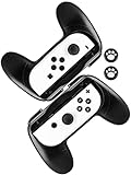 Lammcou Joycon Griff Halterung Kompatibel mit Nintendo Switch OLED & Switch Joy Con Controller Schutzhülle Zubehör Hand Grip Holder Accessories-Schwarz/weiß