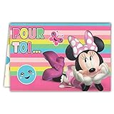 200610 Pop-Up-Karte mit 3D-Relief Disney Minnie Mouse Daisy Duck Regenbogen Schmetterlinge Punkte – mit Umschlag Rosa 12 x 17,5 cm – kleines Wort zum Schreiben auf der Rückseite der Karte