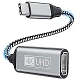 USB C auf HDMI Adapter, Type C zu HDMI Adapter 4K [Thunderbolt 3], kompatibel mit iPhone 15Pro/15Pro, MacBook Pro/Air, iPad, Surface Book, Pixelbook, Dell XPS, Huawei, Samsung Galaxy S/Note