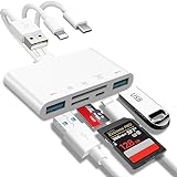 5-in-1 Speicherkartenleser, USB OTG Adapter & SD Kartenleser für iPhone/iPad, USB C und USB A Geräte mit Micro SD & SD Kartensteckplätzen, unterstützt SDHC/SDXC/MMC