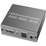 HDMI Audio Embedder Inserter Digital Analog Audio + DVI zu HDMI Unterstützung TOSLINK Optical 3.5mm Jack AUX Audio Input 4K60Hz 18Gbps HDR CEC HDCP2.2