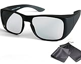 SJ3D Passive 3D Brille - Überziehbrille für Brillenträger oder ohne Brille - Polfilterbrille zirkular polarisiert - Für RealD 3D Kino & TV: LG Cinema 3D Philips Easy 3D Telefunken Toshiba 3D Natural Vizio 3D und 3DTVs von SONY Grundig Panasonic Hisense CMX uvm. - Inkl. Mikrofaser Brillenbeutel und Putztuch