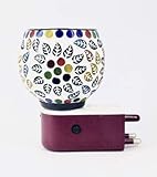 Beautiful Ceramic Kapoor Dani/Aroma Oil Burner Night Lamp with Switch Ceramic Incense Holder  (Multicolor)