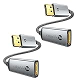 WARRKY 4K DisplayPort auf HDMI Adapter, [Vergoldete, Geflochten, Aluminiumhülse] Unidirektionaler DP auf HDMI Monitor, Kampatibel für Desktop/Laptop/Grafikkarte, Lenovo, HP, Dell, 2 Packungen