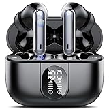 Csasan Bluetooth Kopfhörer, Kabellos Bluetooth 5.3 Deep Bass mit 4 ENC Mic, 40Std Spielzeit Touch Control In Ear mit LED-Anzeige, IP7 wasserdichte Ohrhörer für Arbeit Studium Sport