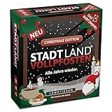 DENKRIESEN - Stadt Land VOLLPFOSTEN - Das Kartenspiel - Christmas - Alle Jahre Wieder. - Fluss Familienspiel | Weihnachts-Edition