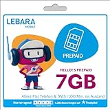 Lebara Prepaid SIM-Karte mit Hello! S Prepaid Tarif ohne Vertrag | Allnet Flat Telefonie & SMS, 7 GB Datenvolumen inkl. LTE und 100 Frei-Min. ins Ausland…