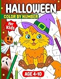 Halloween color by number for kids age 4-10: Large Print Color By Numbers of Halloween Spooky Scenes For kids Seniors and Teens