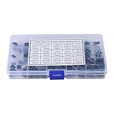 Akozon Polyester Folienkondensatoren Sortiment 150 stücke 100 V 15 Wert 0,33nF-470nF Polyester Film Kondensatoren Sortiment Kit Box