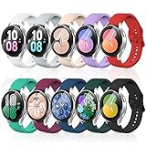 aceyoon 10 Stück Silikon Armband für Samsung Galaxy Watch 6/5/4 40mm 44mm/Watch 5 Pro, 20mm Weich Sportarmband für Damen Herren