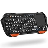 Fosmon Mini-Bluetooth-Tastatur (QWERTY-Tastatur), kabellos, tragbar, leicht, mit integriertem Touchpad, kompatibel mit Apple TV, PS4, HTPC/IPTVVR-Brillen, Smartphones und mehr