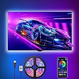 Romwish LED TV Hintergrundbeleuchtung APP, 3M LED Strip USB Bluetooth TV LED Licht für 40-50 Inch RGB 5050 APP Control Sync mit Music Bias Lighting LED Beleuchtung für HDTV, TV-Bildschirm, PC