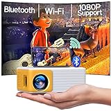 YOTON Mini Beamer Handy - WiFi Bluetooth Projektor Full HD 1080P Unterstützt, Video Beamer Kompatibel mit USB/HDMI/AV, Mini Projector für Handy iOS und Android/PC/PS4/PS5/Xbox Portable Projektor
