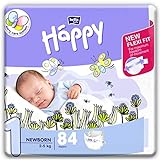 bella baby Happy Windeln comfort Größe 1 Newborn 2-5 kg, 1er Pack (1 x 84 Stück) + 2er Pack Feuchttücher Sensitive