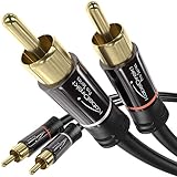 KabelDirekt – 0,5 m Cinch Kabel, Stereo Audio 2 x 2 Cinch besonders bruchfest & brillante Tonqualität (Koaxialkabel, RCA-Kabel, Subwoofer/Verstärker/HiFi & Heimkino/Blu-ray, analog & digital)