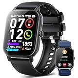 Smartwatch Herren mit Telefonfunktion, 1.85' Touchscreen Smart Watch, 112 Sportmodi Fitnessuhr Herren Damen mit Pulsmesser, Schlafmonitor, Schrittzähler, IP68 Wasserdicht Armbanduhr für Android iOS