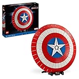 LEGO 76262 Marvel Captain Americas Schild Set, Avengers-Modellbausatz für Erwachsene mit Minifigur, Namensschild und Thors Hammer, sammelbare Infinity-Saga-Geschenkidee für Männer, Frauen, Ihn, Sie