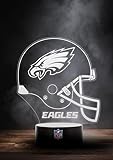 Great Branding Philadelphia Eagles NFL LED Lampe Licht Logo Helm, Wechselmodus mit 6 unterschiedlichen Farben