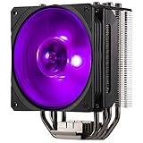 Cooler Master Hyper 212 RGB CPU Kühler schwarz - Stilvoll mit Farbeffekten - 4 Heatpipes mit Lamellen, SF120R RGB-Lüfter