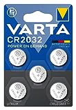 VARTA Batterien Knopfzellen CR2032, 5 Stück, Power on Demand, Lithium, 3V, kindersichere Verpackung, für Smart Home Geräte, Autoschlüssel und weitere Anwendungen [Exklusiv bei Amazon]